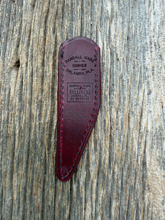 Rare Randall Sullivans by Gutcher Knife Sheath for a Model Tailor. Beautiful Ox Blood Red Leather. Randall Stamp on the back.