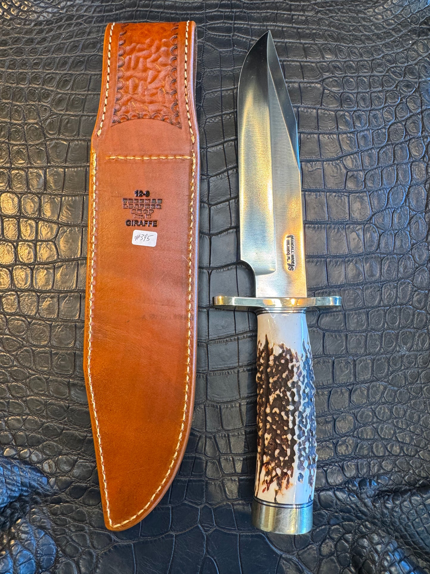 Randall Model 12-9/14 Grind Sheath in Exotic Giraffe by Treeman. (Sheath only)