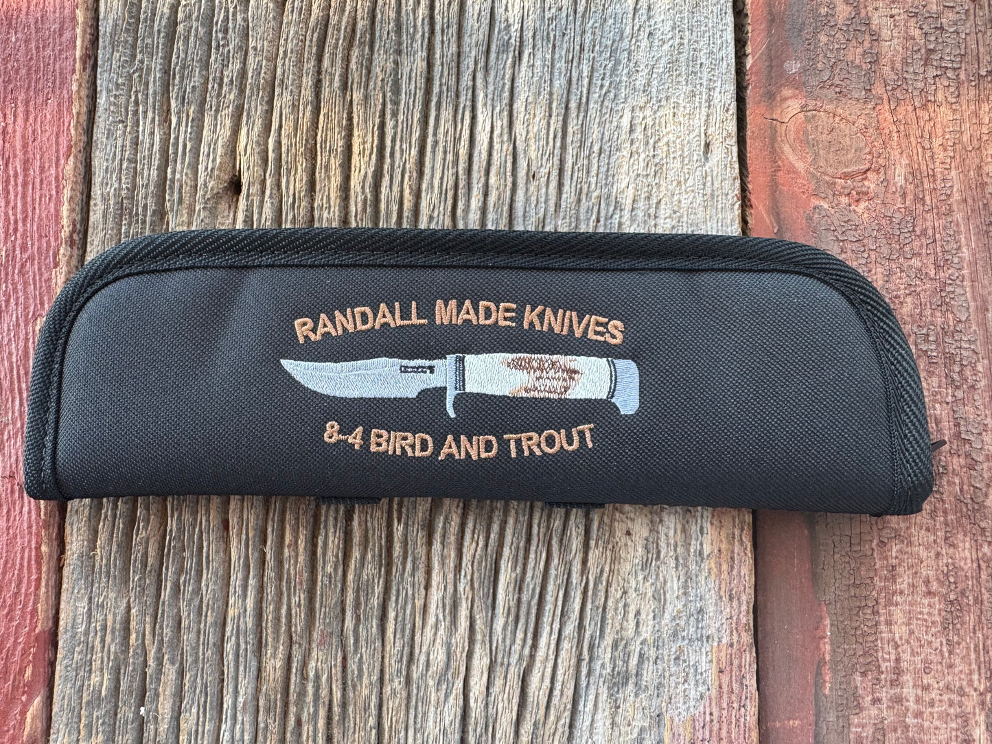 New Robbins Custom Knife case Randall Model 8-4 Bird and Trout Silk threading 11 inch velvet interior usable case
