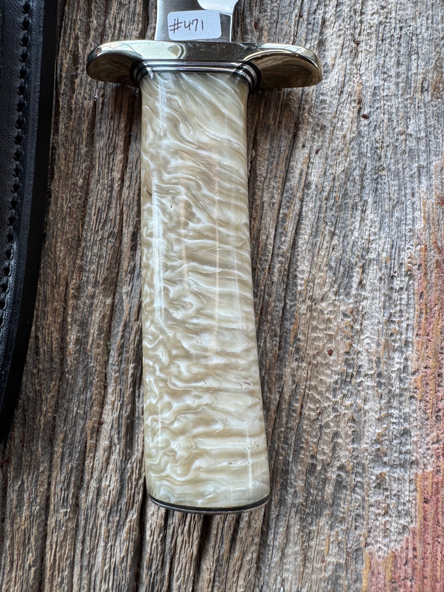Randall Model 1-7 in Musk Ox. Nickel Silver Hilt and butt plate Black and Aluminum spacers, stainless steel blade.