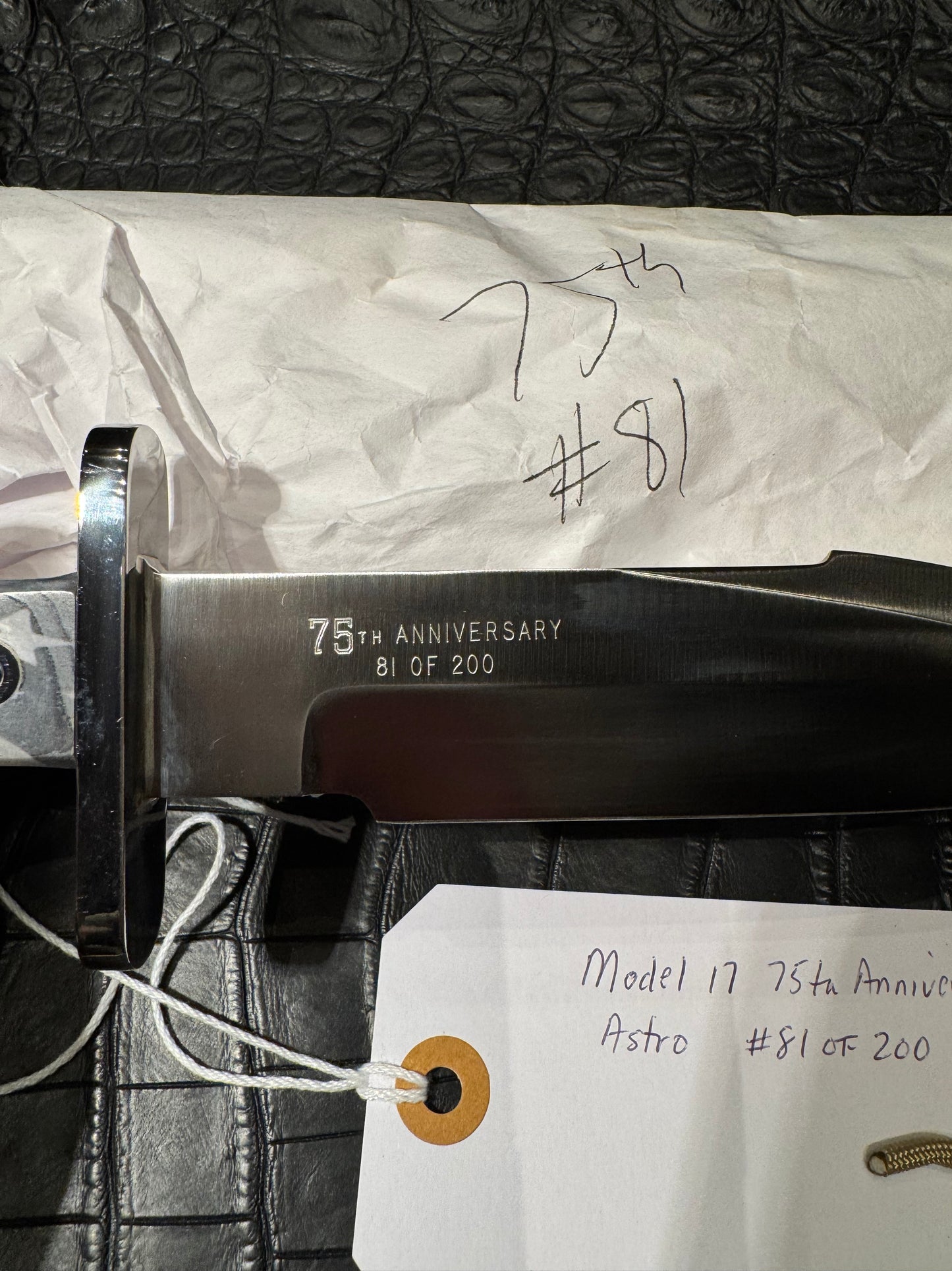 Rare RANDALL KNIFE SPECIAL EDITION 75TH Anniversary Astro #81/200 Box + Paper.