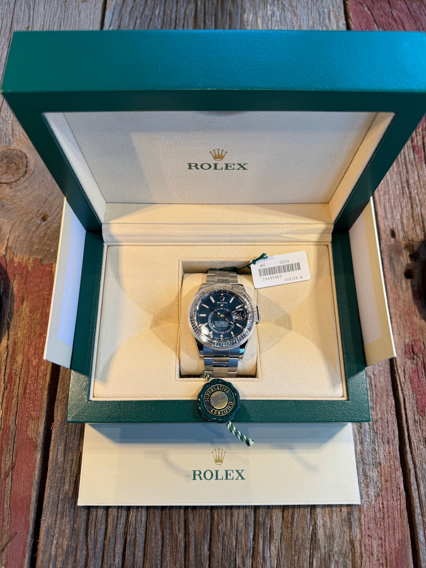 2017 Rolex Skydweller 42mm, Blue Dial Oyster Bracelet Box + Papers Model # 326934 lightly worn.