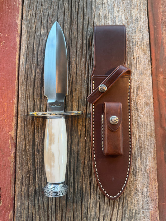 New in Paper Randall Clinton Special Fossil Walrus Ivory, SS, Jere Davidson engraved with Gold and Silver.