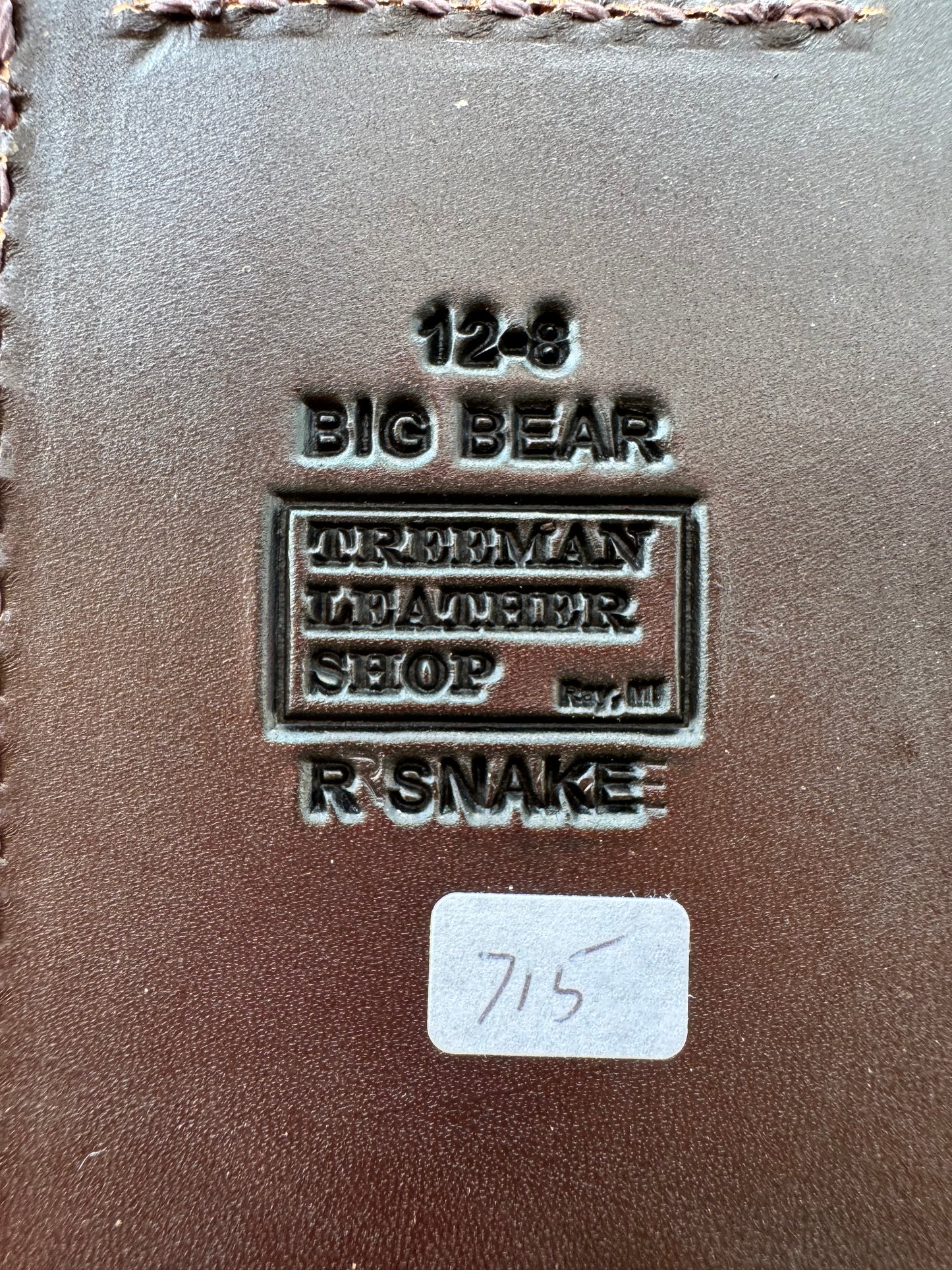 Randall Model 12-8 “Big Bear” Sheath in Exotic Rattlesnake by Treeman.