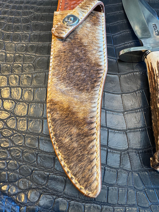 Randall Model 12-8 “Big Bear” Sheath in Exotic Giraffe by Treeman. (Sheath only)