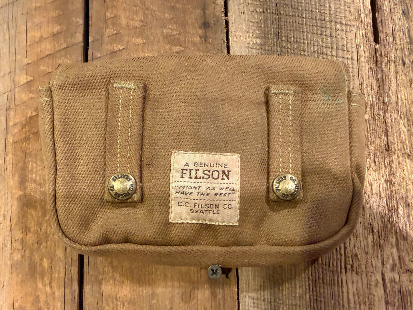 Filson Shot Shell Choke Tube Bag Dark Tan Waxed Made in USA Rare item
