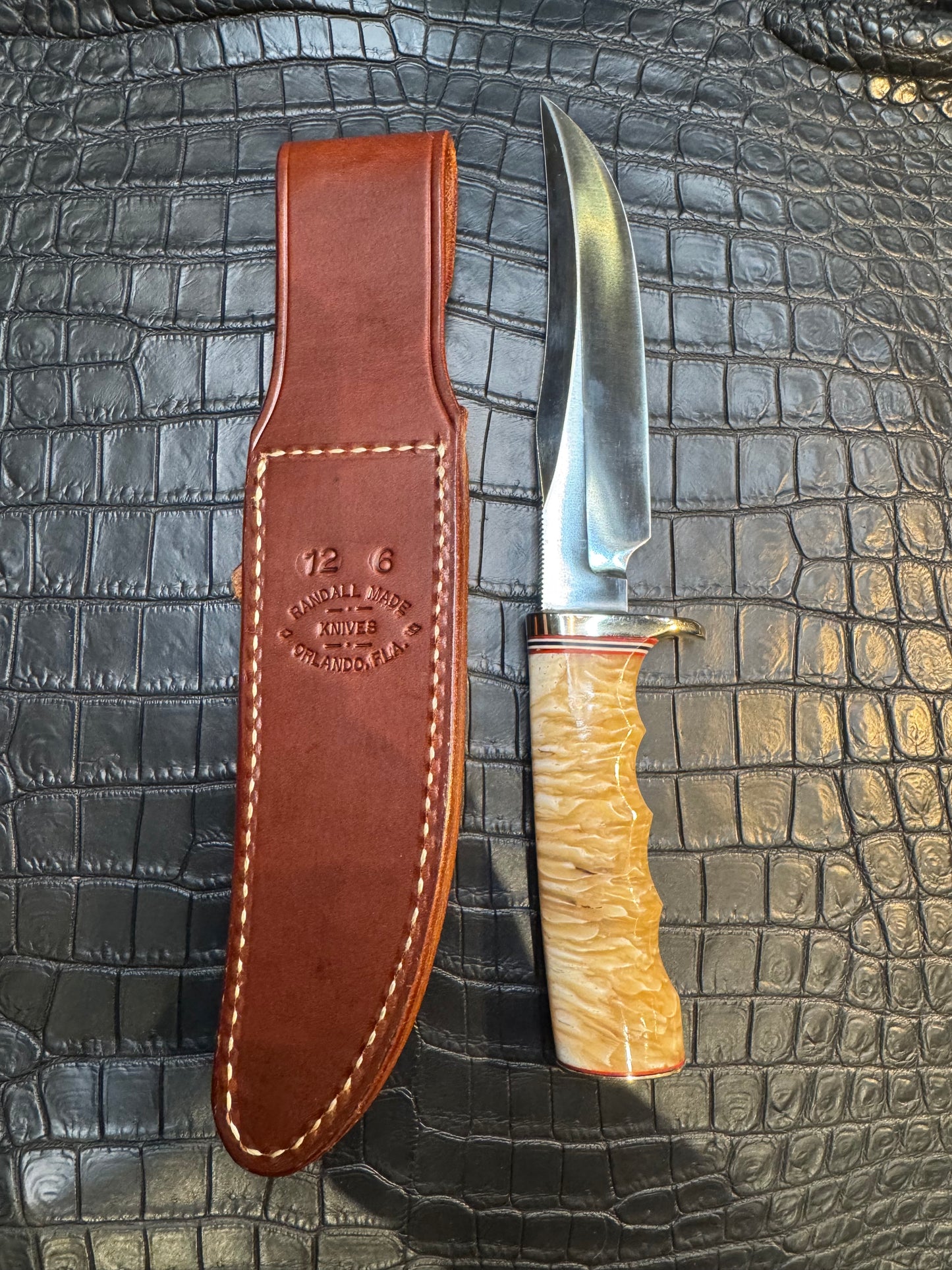 Nice Randall Model 12-6 Musk Ox Finger Grooves Stainless Steel NSH