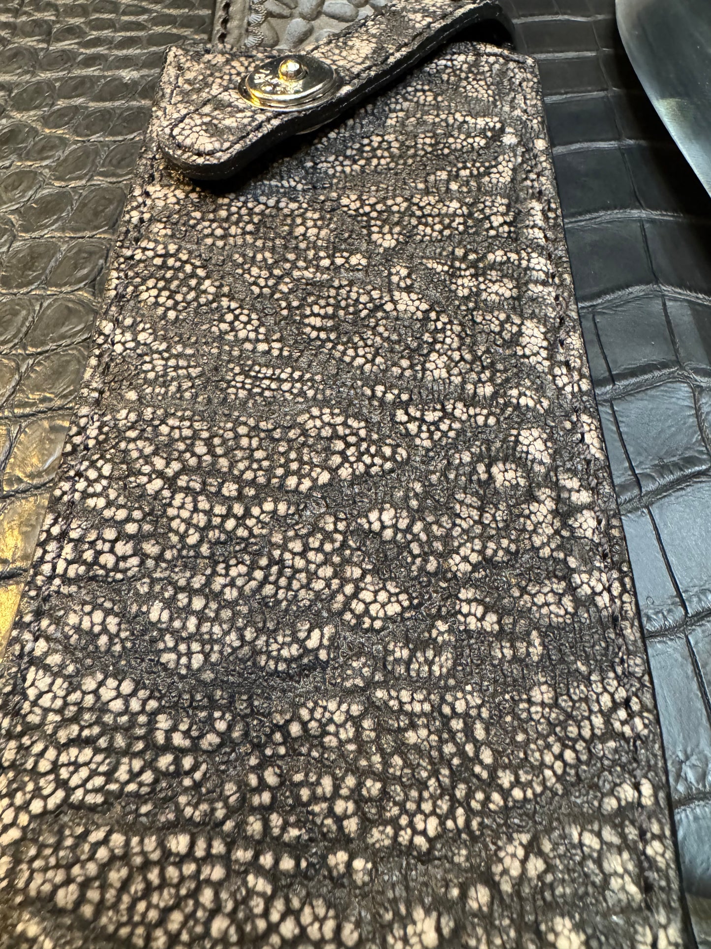 Randall Model 12-11 Large Sasquatch Sheath in Exotic Black Elephant Trunk by Treeman. (Sheath only)