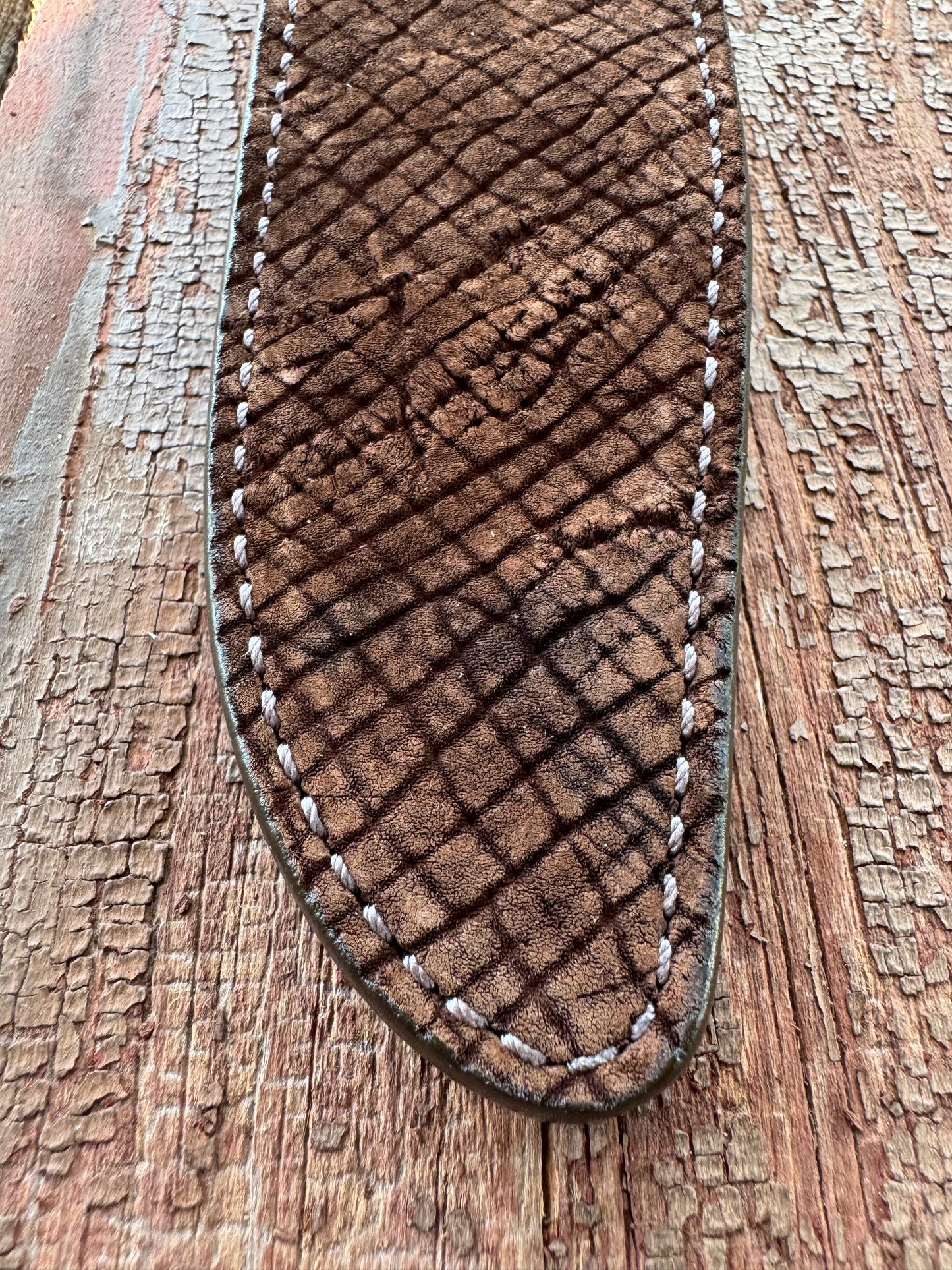 Randall Model 1-8 Sheath in Exotic Sueded Chocolate Brown Hippo by Treeman.