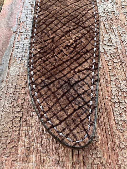 Randall Model 1-8 Sheath in Exotic Sueded Chocolate Brown Hippo by Treeman.