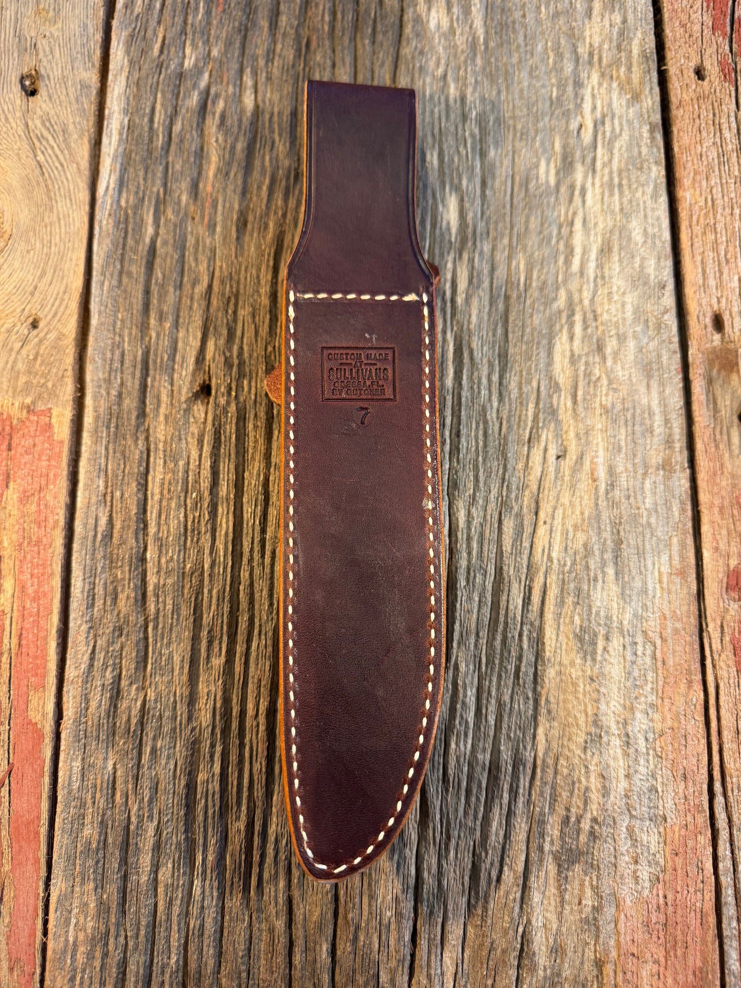 New Randall Sullivans by Gutcher Leather Knife Sheath Model 1-7 with Stone
