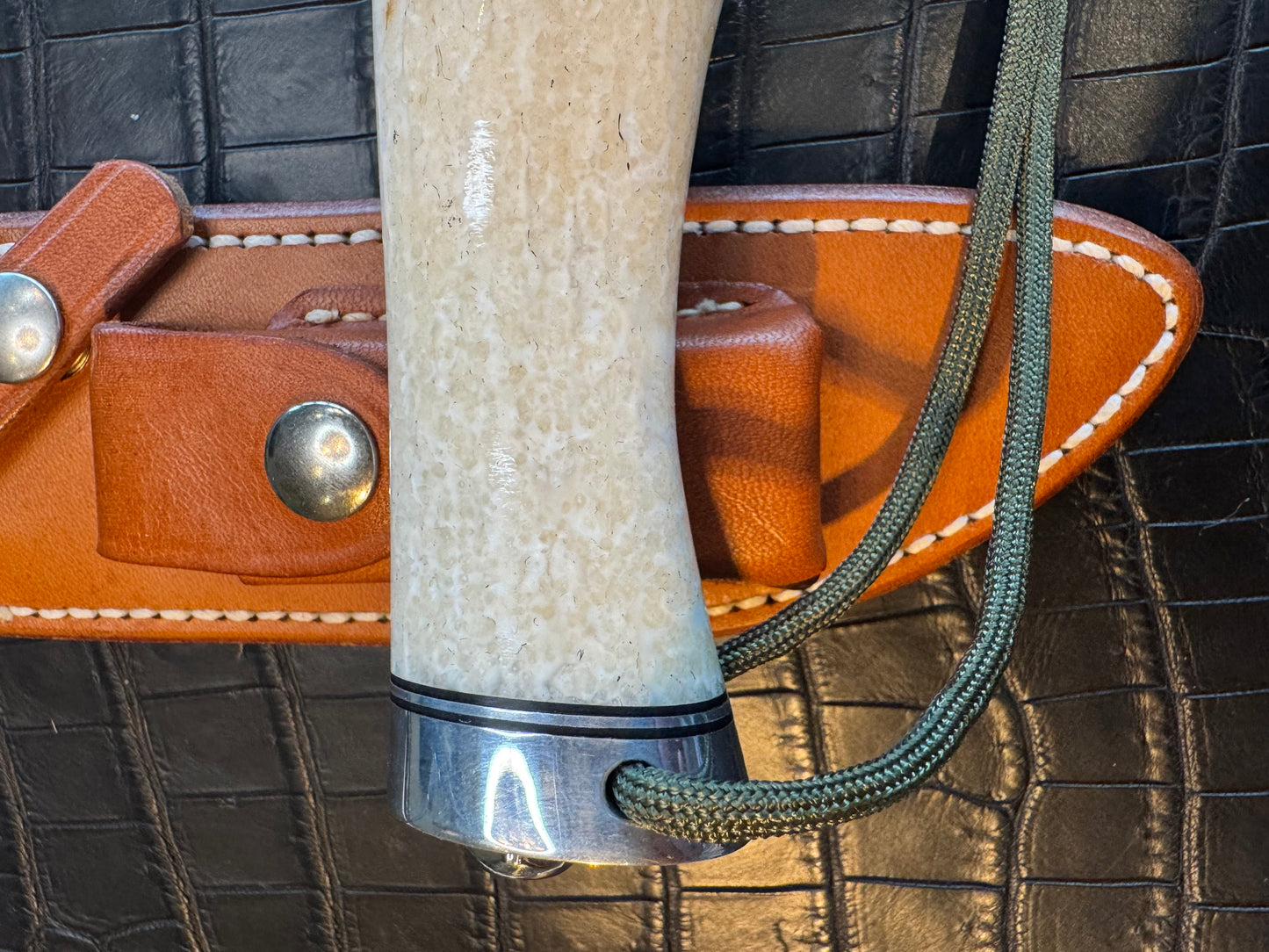 Randall Model RBS Bowles Dealer Special in a gorgeous piece of Creamy Fossil Walrus Ivory. Nickel Silver Hilt and butt cap. #118