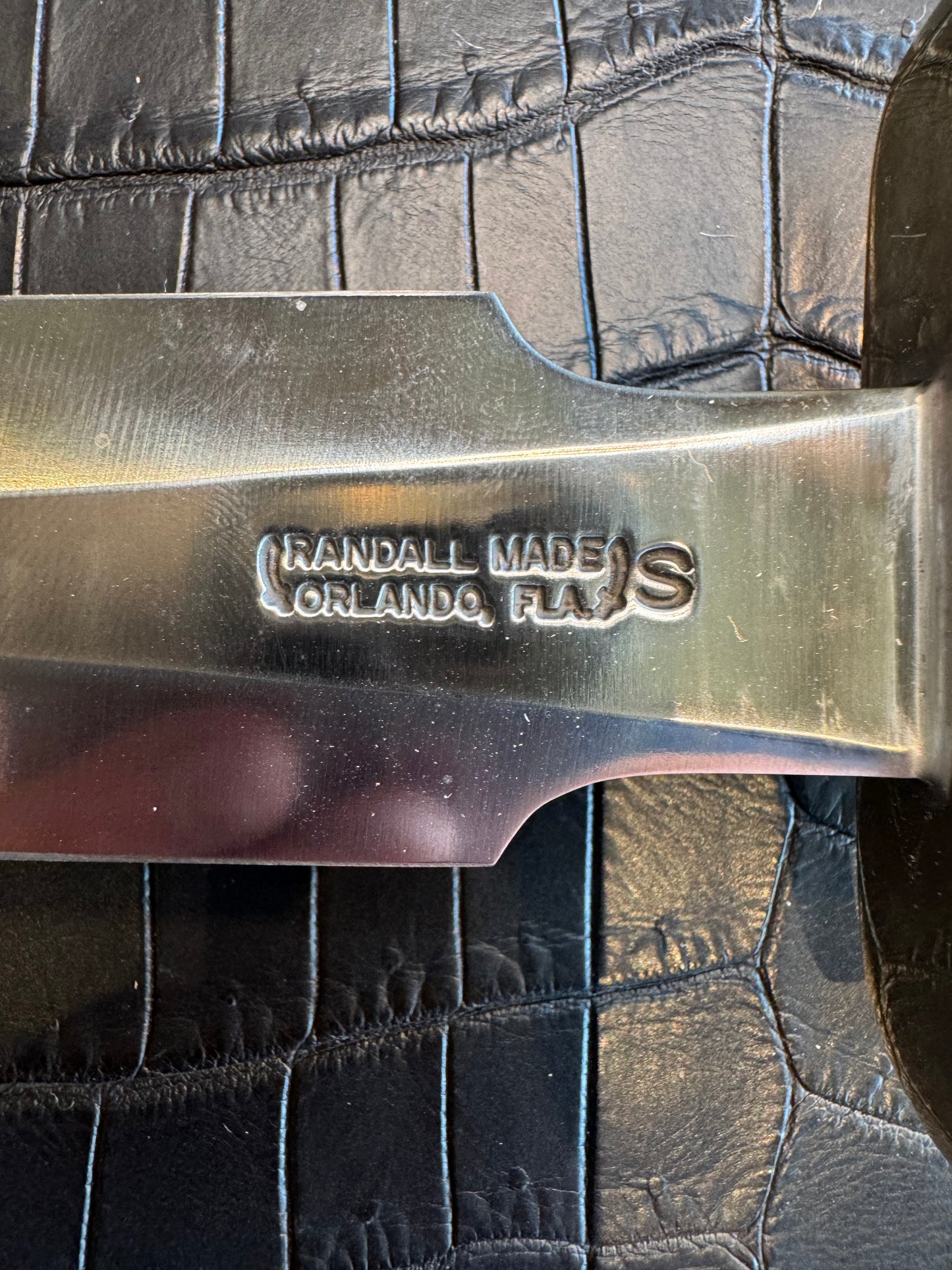 Randall Model 2-8 in Musk Ox. Giant gorgeous piece of Musk Ox with a natural end. Nickel Silver Hilt