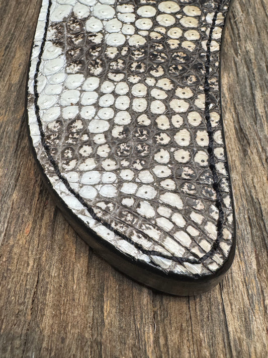 Randall Model 12-11 “Smitty” Sheath in Exotic Natural Crocodile from Treeman.