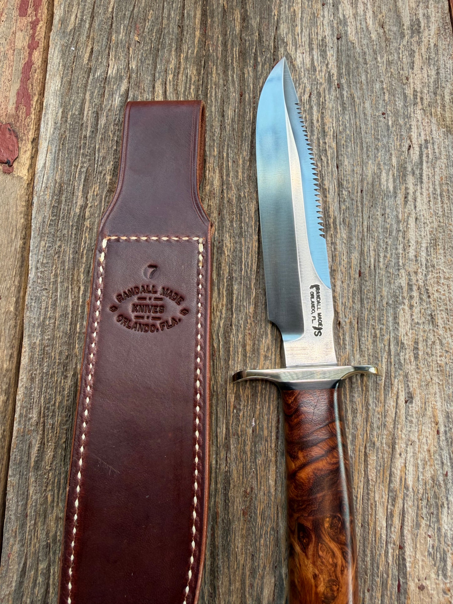 Randall Model 1-7 Honduran Rosewood Stainless NSH Aluminum Butt Sawteeth black Spacers