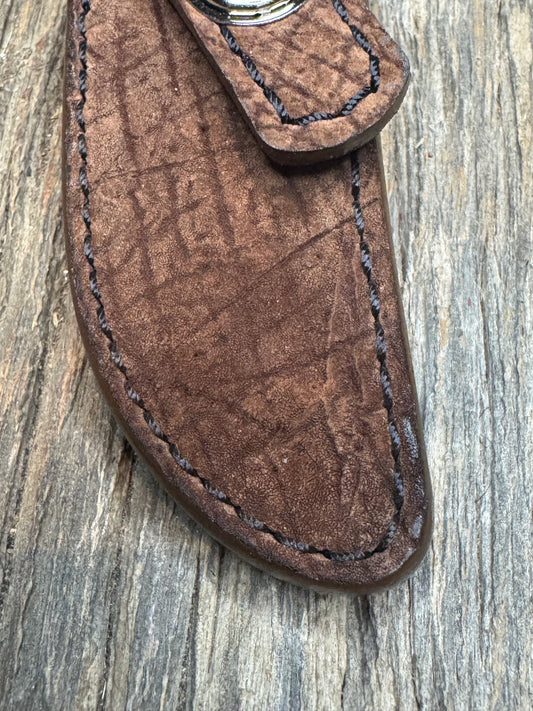 Randall Model 21 Sheath in Exotic Chocolate Hippo from Treeman.