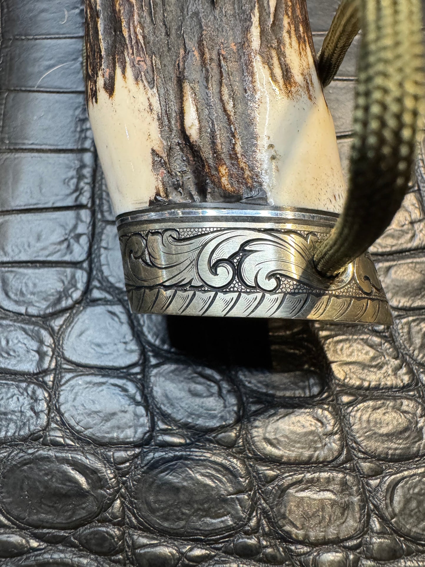 New Randall Knife Large Sasquatch with Killer Stag Purdue Engraved Nickel Silver Hilt + Buttcap