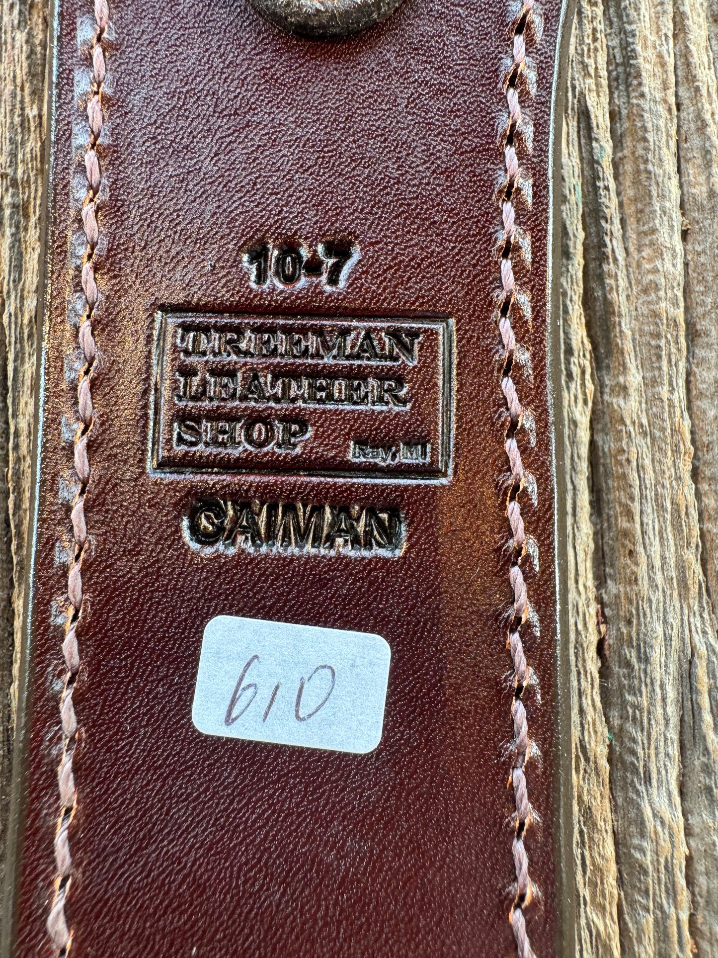 Randall Model 10-7 Fisherman Exotic Sheath in Dark Brown Caiman by Treeman.