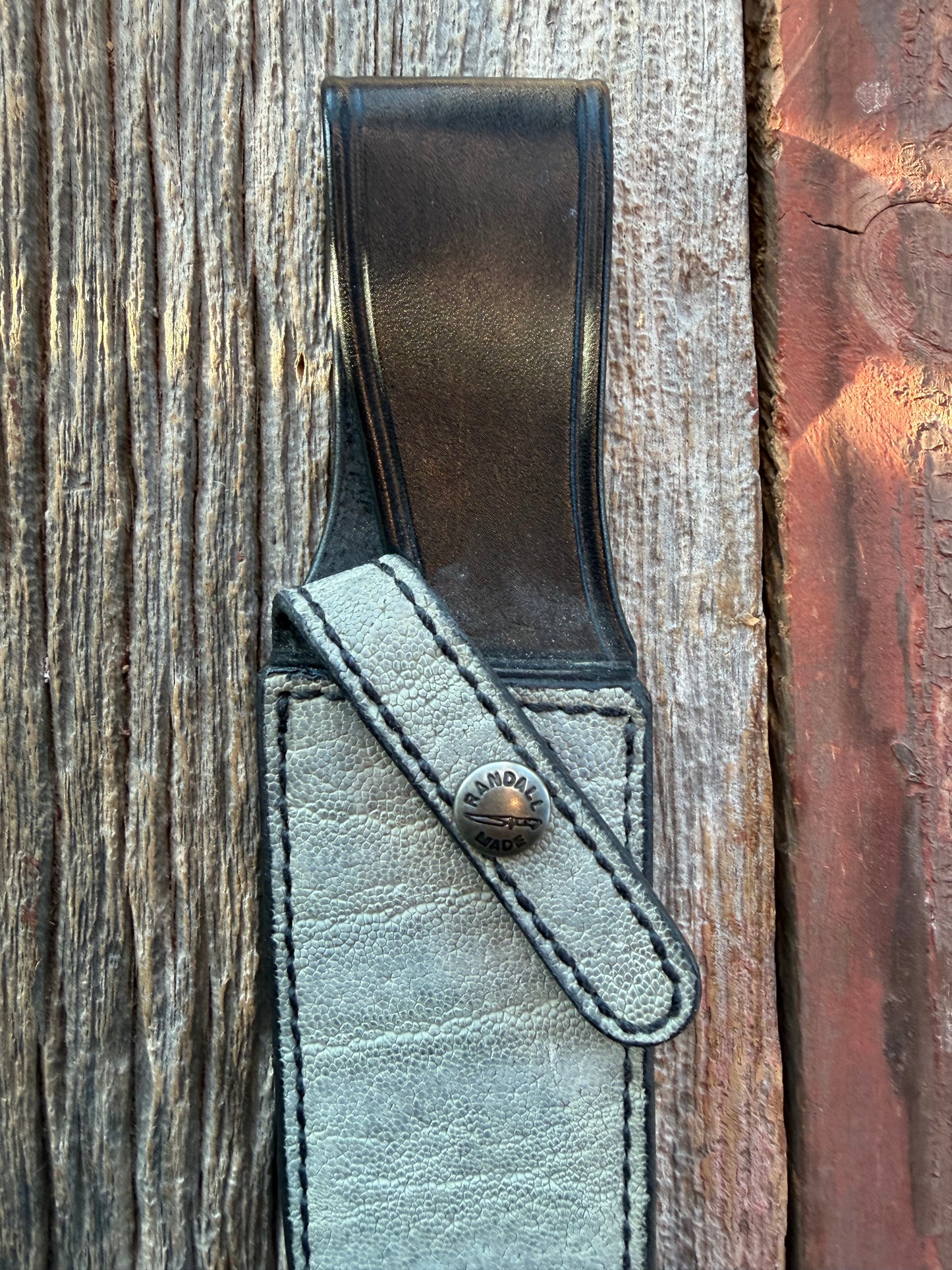 Rare Randall Sullivans by Gutcher Exotic Elephant Hide Knife Sheath for a Bowles Special. Randall Snap!!