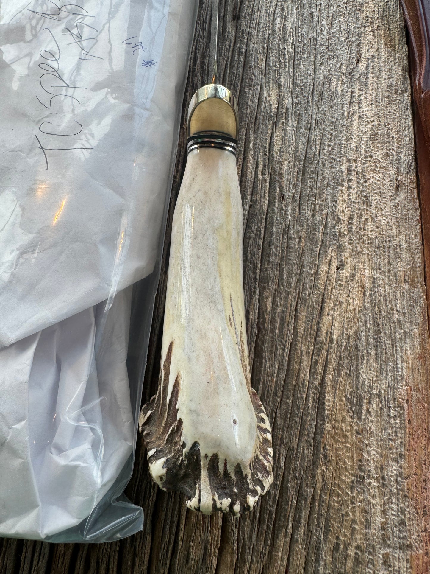 Randall Model Clinton Special in a gorgeous piece of Polished Crown Stag. Nickel Silver Hilt and a natural exposed end. Stainless,