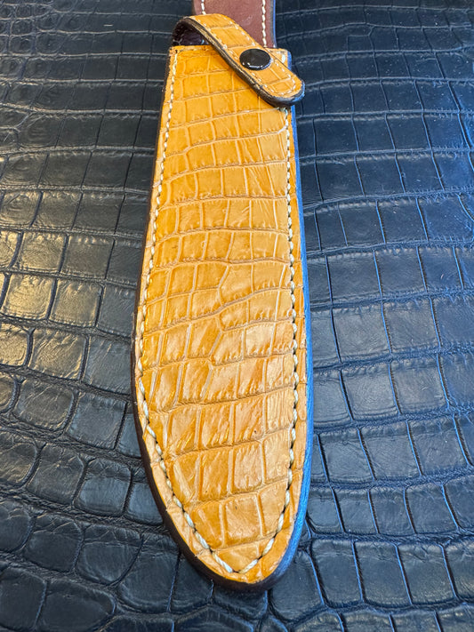 Randall Model 1-7 Exotic Yellow Crocodile Sheath from Sullivans by Gutcher.