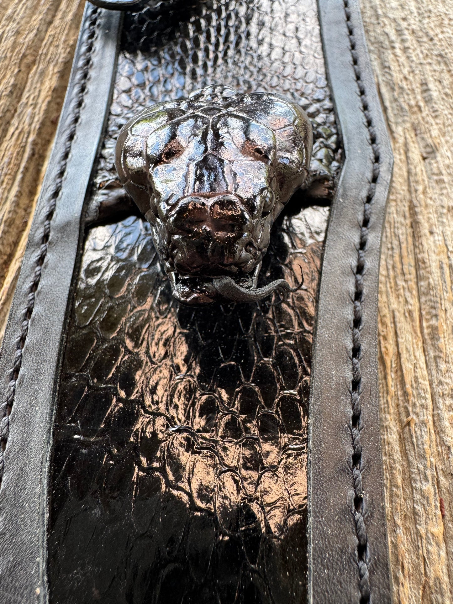 Randall Model 12-8 Big Bear Bowie Sheath in Exotic Black Cobra from Treeman.