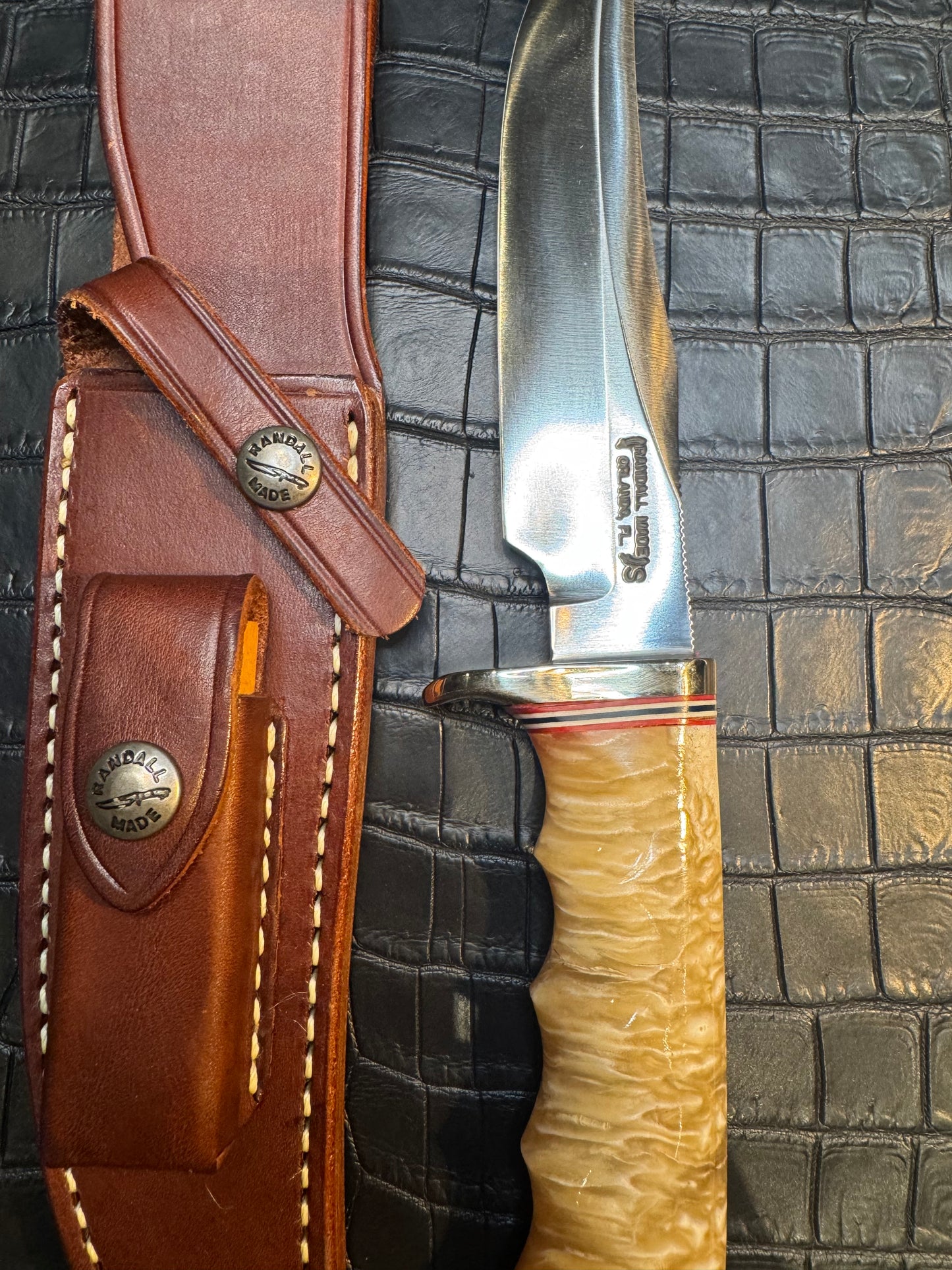 Nice Randall Model 12-6 Musk Ox Finger Grooves Stainless Steel NSH