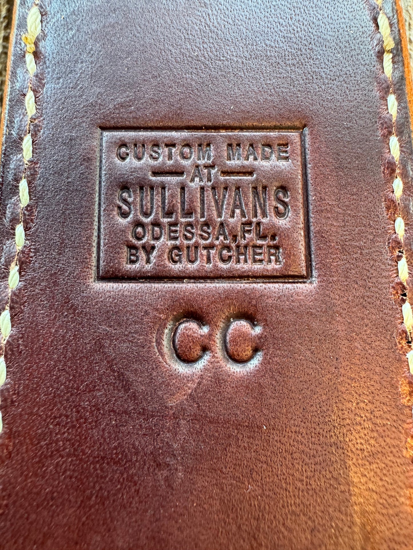New Randall Sullivans by Gutcher Leather Knife Sheath for a Model Combat Companion with Sharpening Stone.