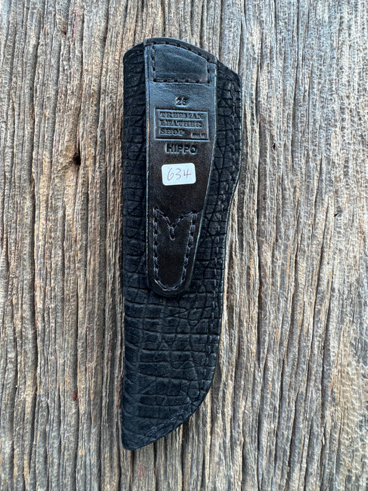 Randall Model 26 Sheath in Exotic Black Hippo Throat style from Treeman.