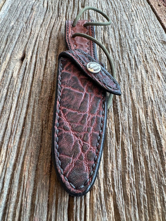 Rare Randall Model 2-4 sheath in Exotic Elephant from Sullivans by Gutcher.