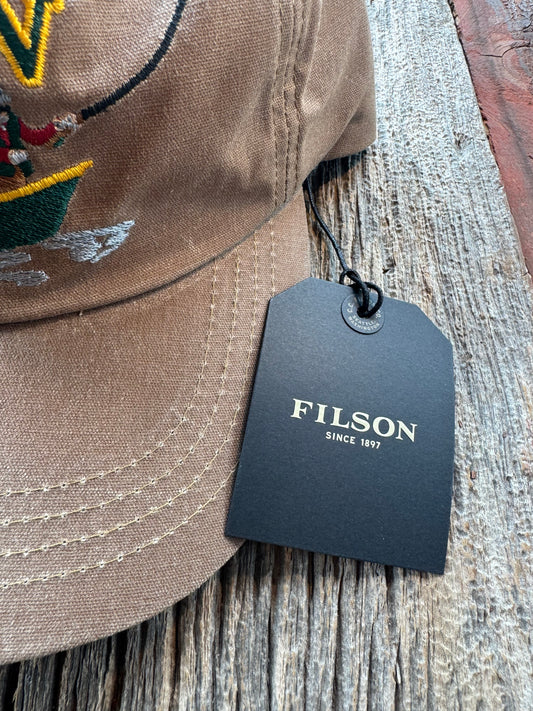 Filson Pecan Boat Low Profile logger cap hat Brown Leather Strap New with Tags, discontinued!!