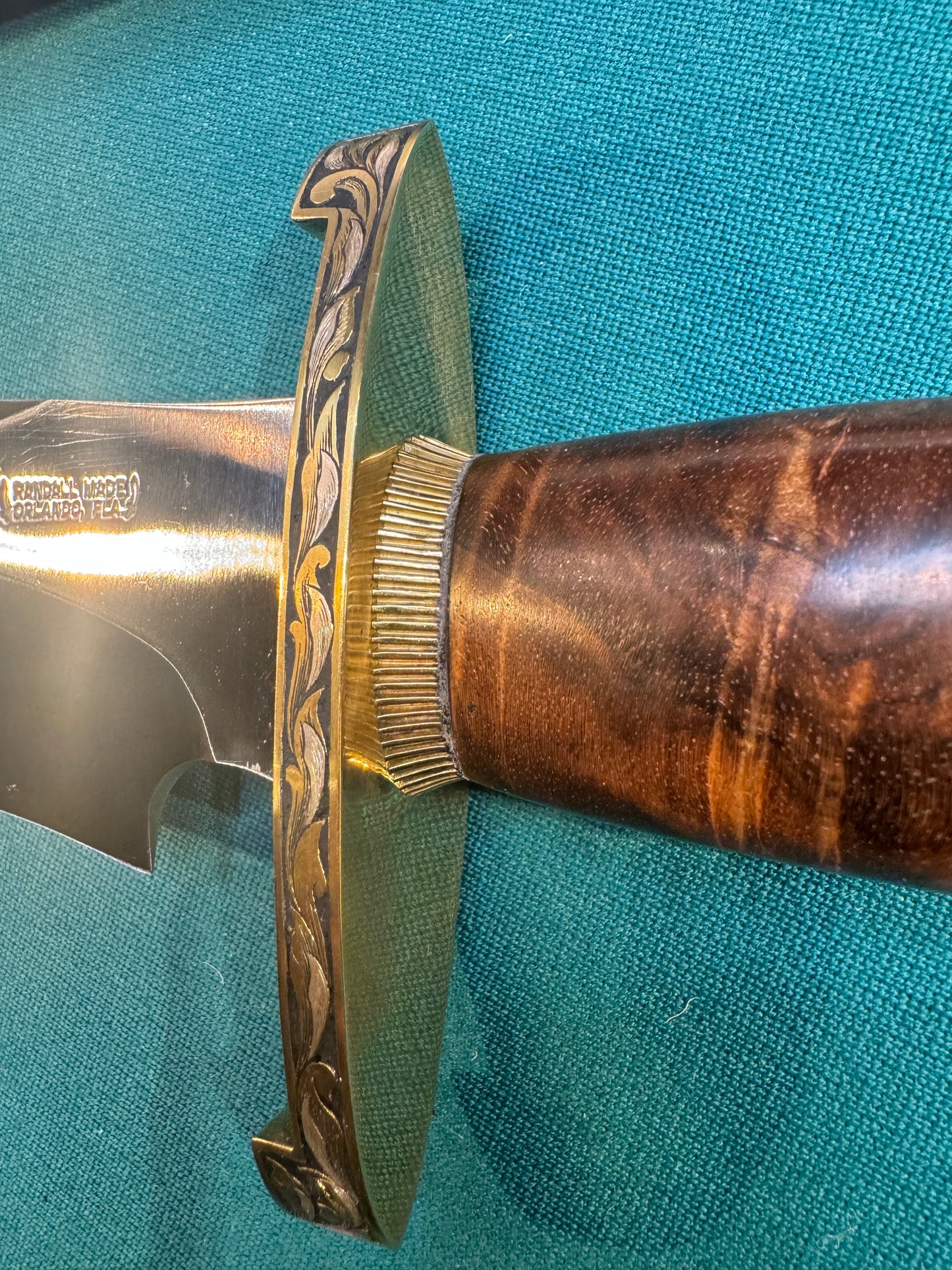 New in Paper Randall Large Sasquatch Brass Lugged Hilt Turkish Walnut #994 Jere Davidson engraved
