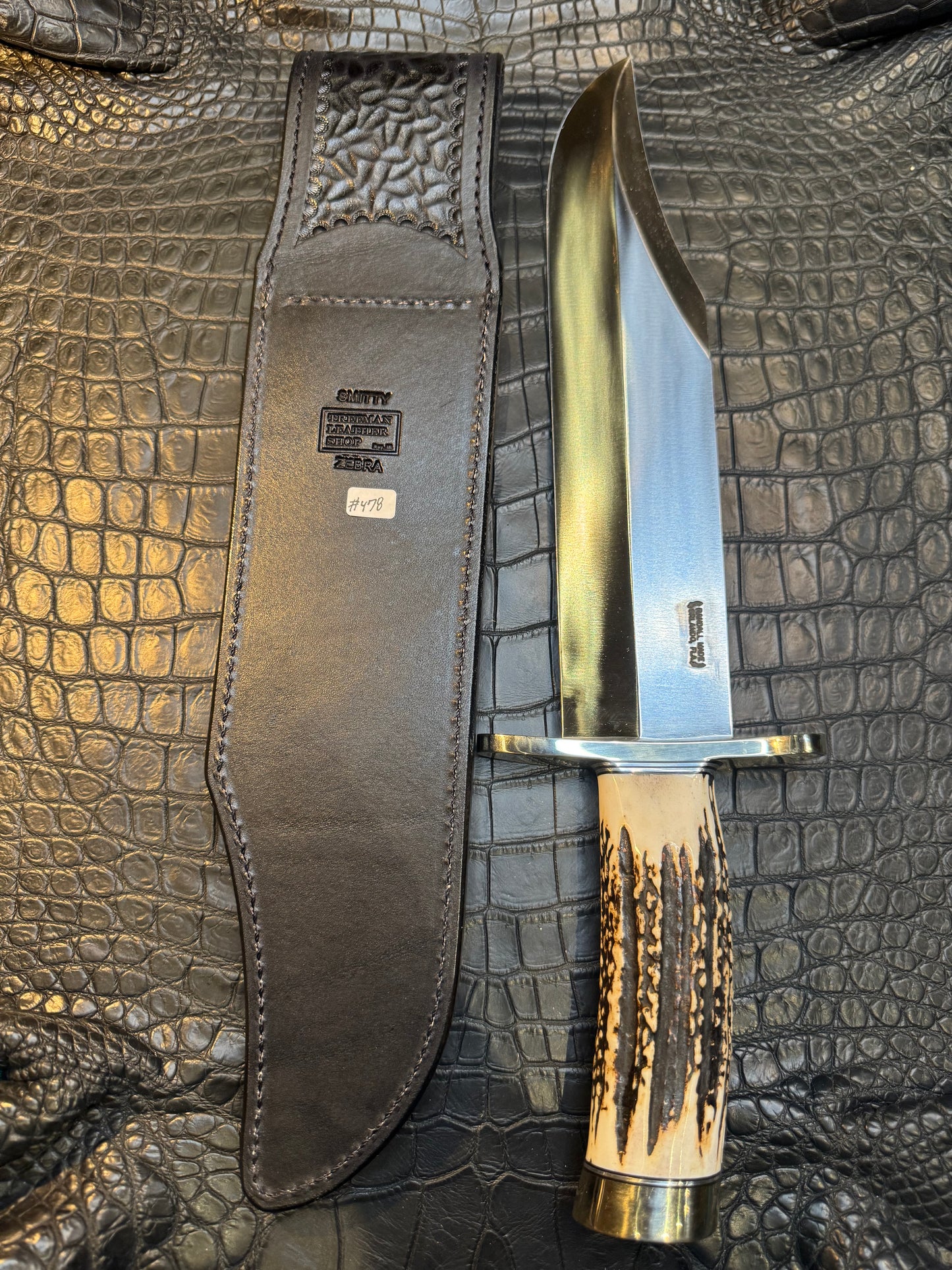 Randall Model Smithsonian “Smitty”Sheath in Exotic Zebra Hide from Treeman. Sheath only