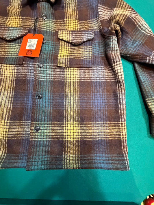 Filson Mackinaw Wool Jac Shirt New Black Coffee Large Heavy 24oz Wool USA Made