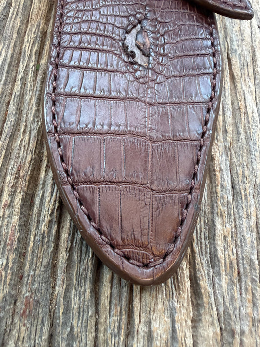 Randall Model 19-5 Exotic Brown Crocodile Anus Sheath from Sullivans by Gutcher.