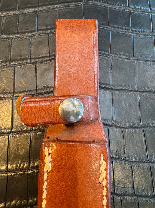 Randall Model 10-7 Sheath in Tan Leather made by Johnson Sheaths in the 90’s for Randall Knives.