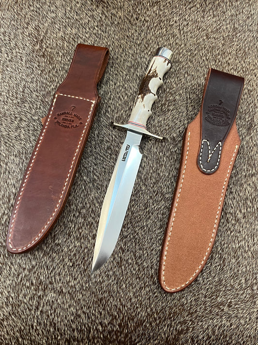 New in Paper Randall Knife Model 1-7 Korean War 75th Anniversary Commemorative 1 of 50 made, Stag finger grooves.