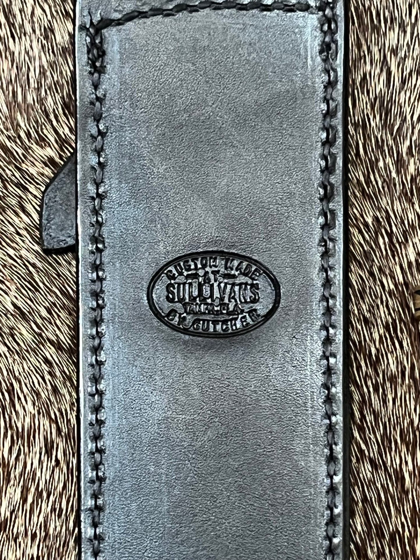 Model 1-7” All Purpose Fighting Knife, Engraved by Master Engraver Jere Davidson with Fine Silver Inlays, comes with Custom Black Leather Tooled Gutcher Sheath
