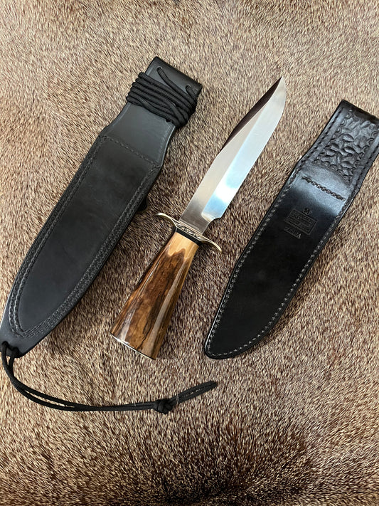 Model 14 Attack, Fossil Walrus and Engraved by Master Engraver Jere Davidson with Fine Silver Inlay in the Nickel Silver Hardware