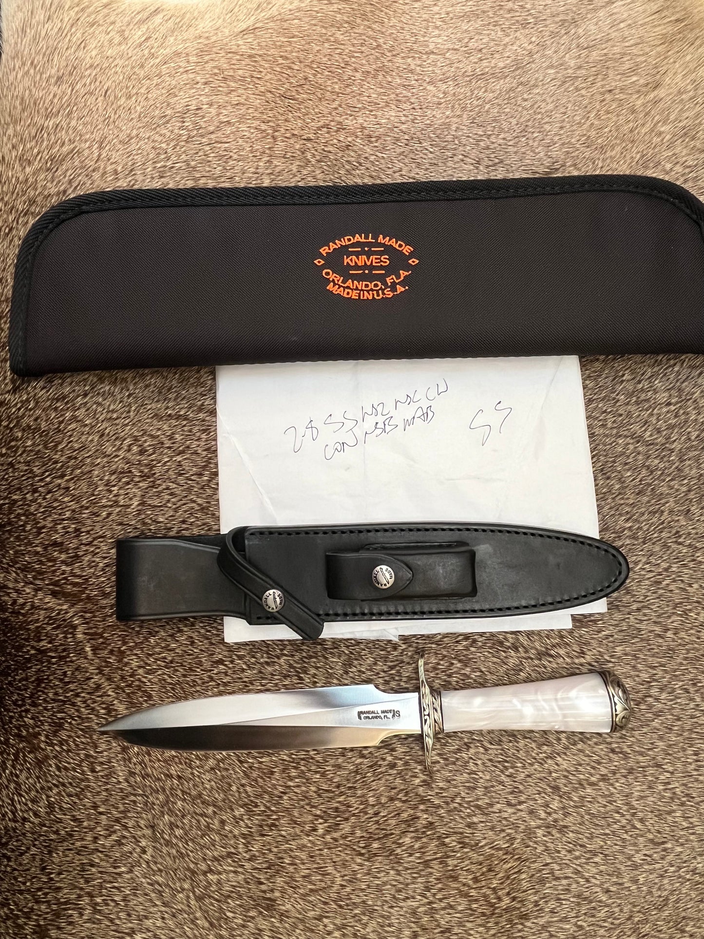 Model 2, Fighting Stiletto, Engraved by Master Engraver Jere Davidson with Fine Silver Inlays