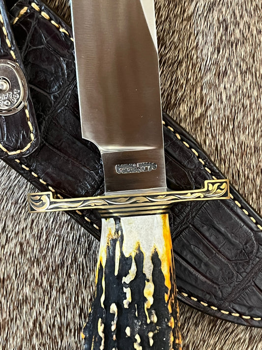 Nordic Special #883 Beautiful Popcorn Stag Engraved by Master Engraver Jere Davidson with Fine Silver Inlay