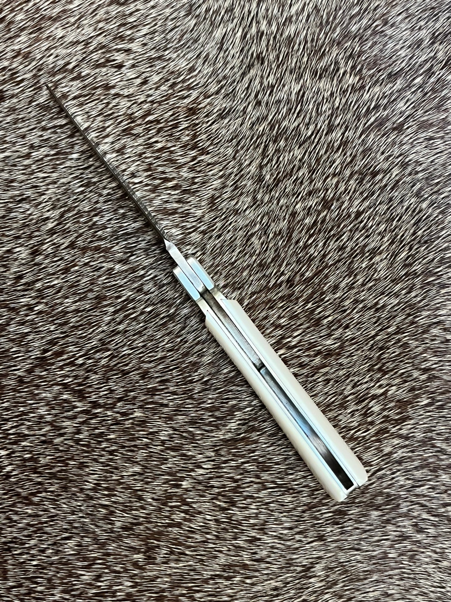 Jimmy Lile Lock Back Folder Ivory with Engraved Blade