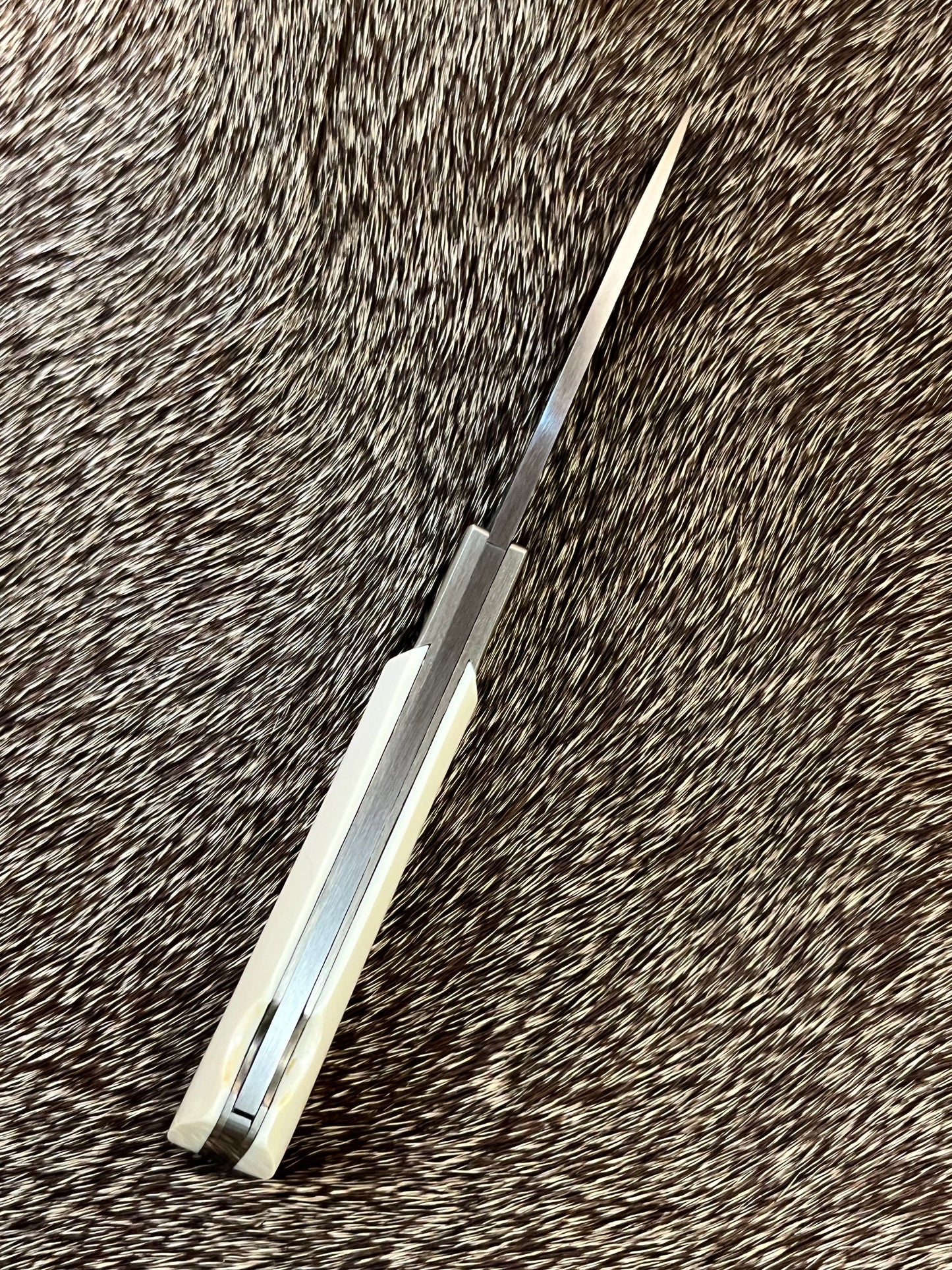 Jimmy Lile Lock Back Folder Ivory with Engraved Blade