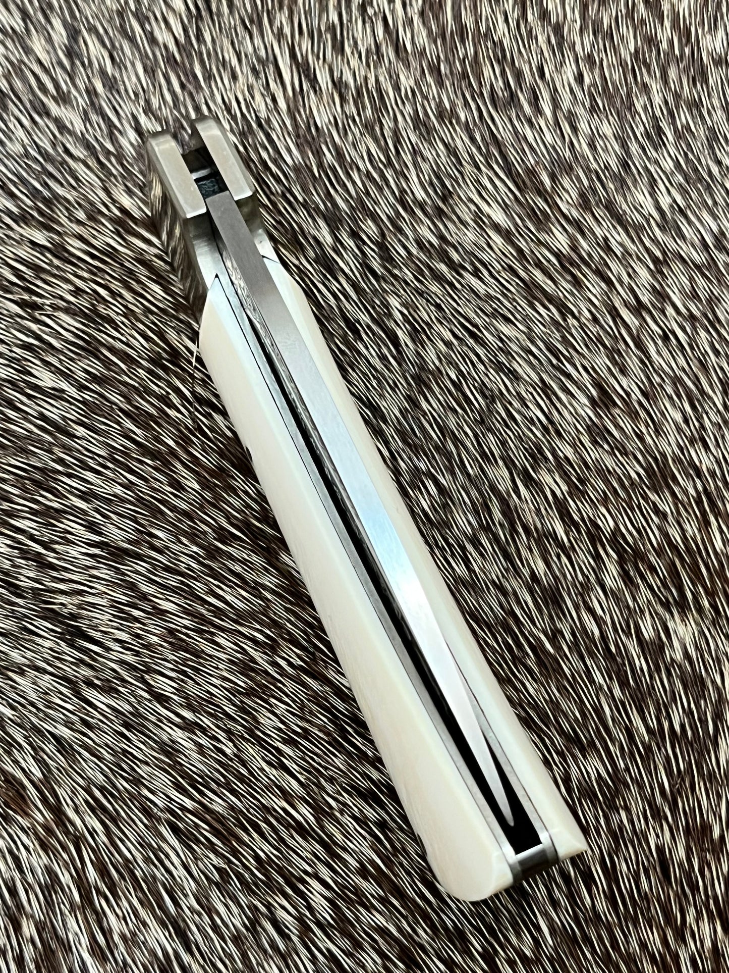 Jimmy Lile Lock Back Folder Ivory with Engraved Blade