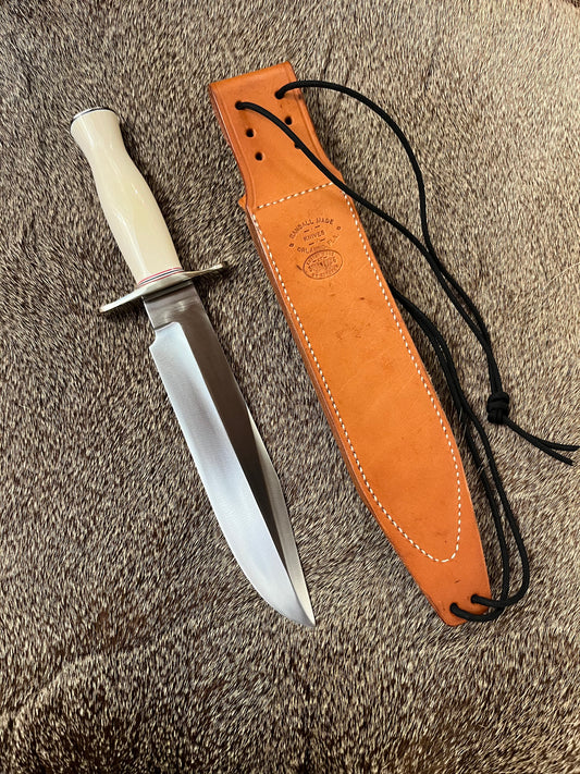 #12-9” #14 Grind Sportsman Bowie with Elephant Ivory