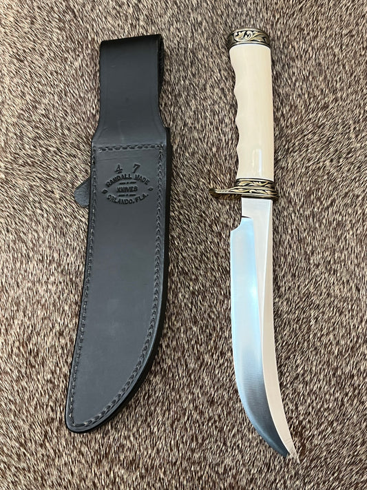 Model 4-7” Big Game and Skinner Elephant Ivory that is Flawless Engraved by Master Engraver Jere Davidson with Gold Inlay Only