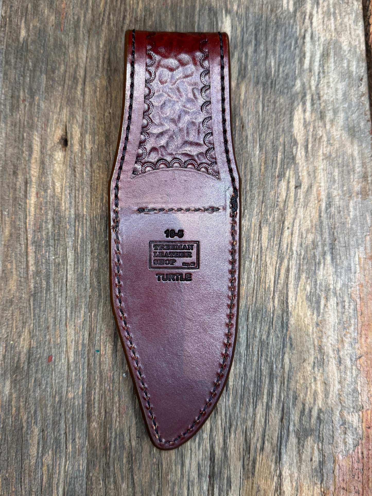 Randall Model 19-5 Exotic Snapping Turtle Skin Sheath from Treeman.