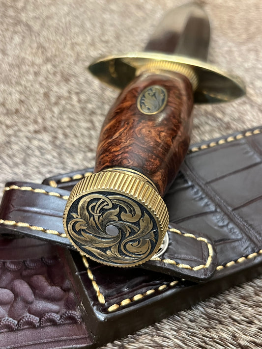 TC Special with Honduran Rosewood, Brass Lugged Hilt, Flanged Brass Butt Cap, Scalloped Brass Collar. Engraved by Master Engraver Jere Davidson