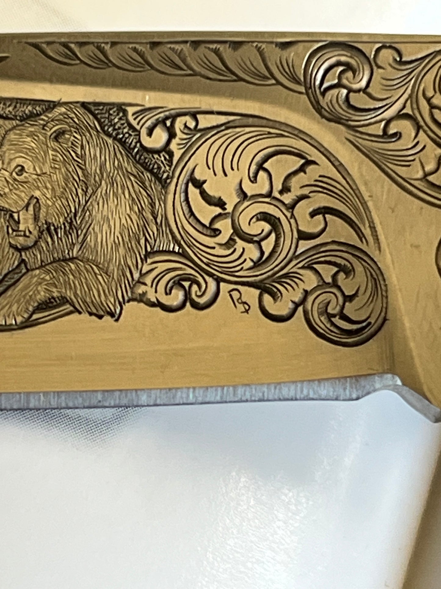 Jimmy Lile Lock Back Folder Ivory with Engraved Blade