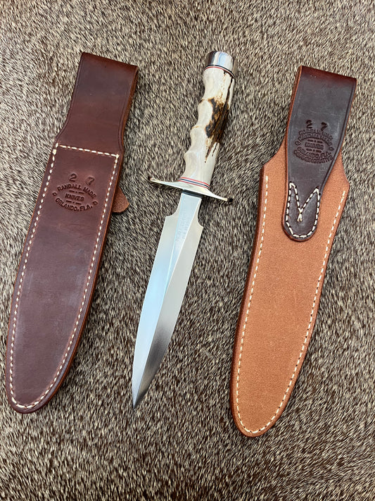 New in Paper Randall Knife Model 2-7 Korean War 75th Anniversary Commemorative 1 of 50 made, Stag finger grooves.